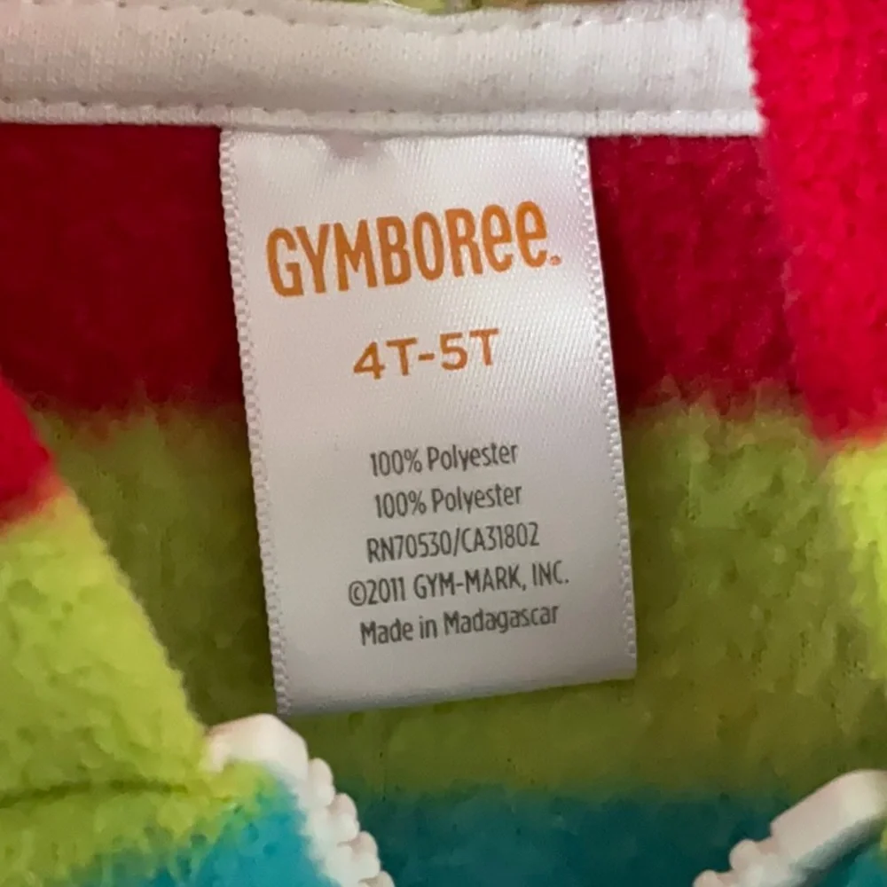 Gymboree Lightweight Hooded Fleece Jacket Size 4-5T Kidcore Nostalgic Playwear